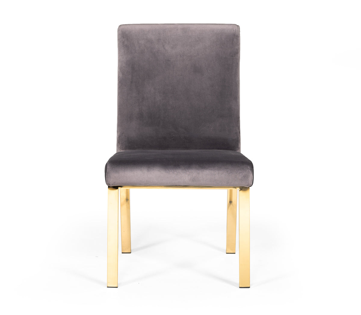 Reba Modern Grey Velvet & Gold Dining Chair (Set of 2) by VIG Furniture - View 4