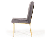Reba Modern Grey Velvet & Gold Dining Chair (Set of 2) by VIG Furniture - View 3