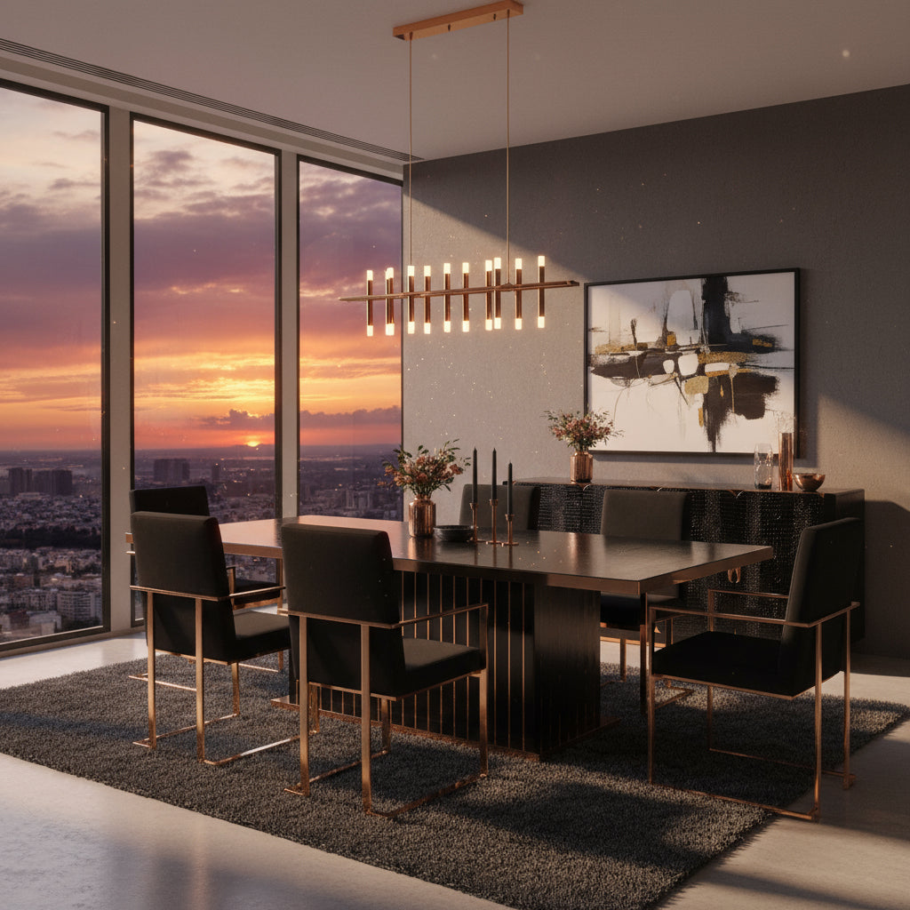 Talin Modern Black Crocodile & Rosegold Dining Table by VIG Furniture - View 5