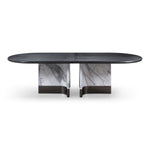 Renfew - Modern Black Oak + Faux Marble Oval Dining Table by VIG Furniture - View 1