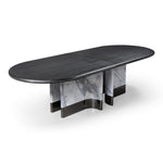 Renfew - Modern Black Oak + Faux Marble Oval Dining Table by VIG Furniture - View 9