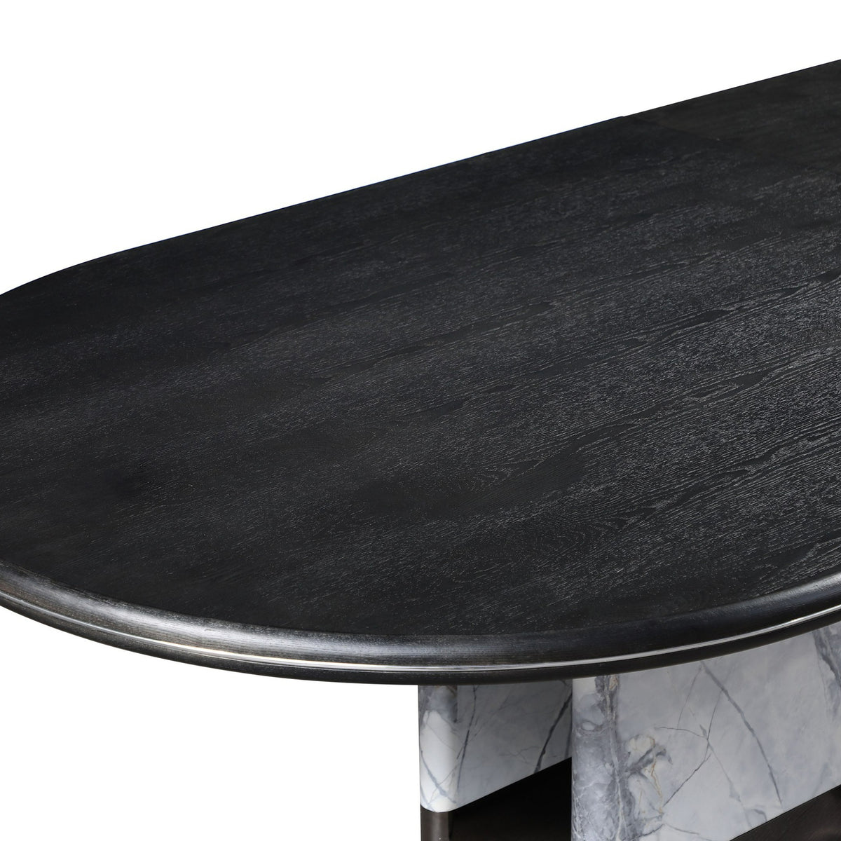 Renfew - Modern Black Oak + Faux Marble Oval Dining Table by VIG Furniture - View 10