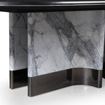Renfew - Modern Black Oak + Faux Marble Oval Dining Table by VIG Furniture - View 11