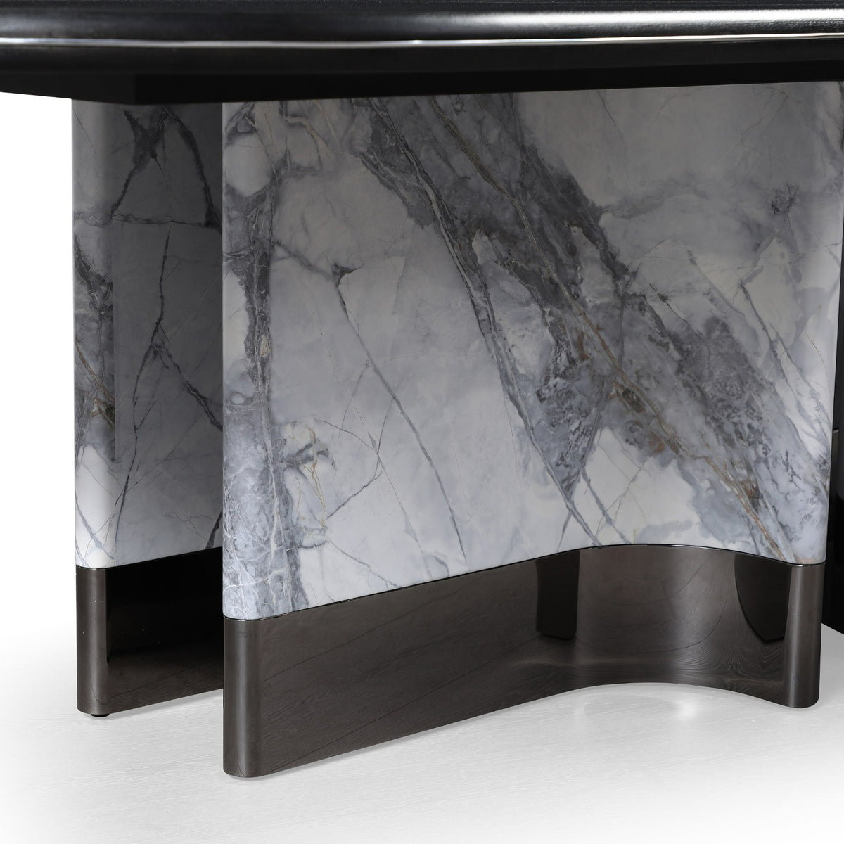 Renfew - Modern Black Oak + Faux Marble Oval Dining Table by VIG Furniture - View 11