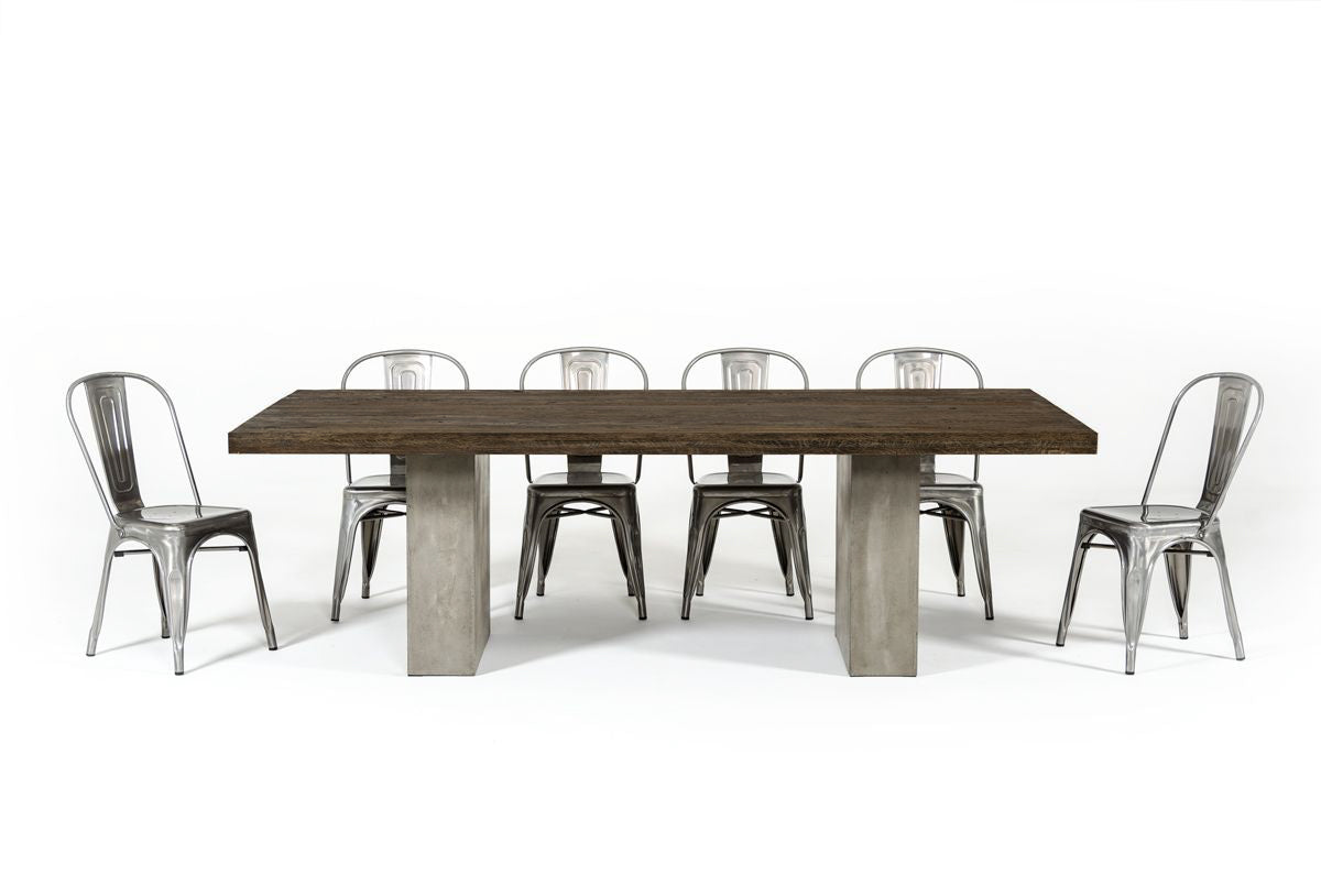 Renzo Modern Oak & Concrete 118" Dining Table by VIG Furniture - View 6