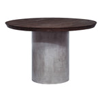 Renzo Modern Round Oak & Concrete Dining Table by VIG Furniture - View 12