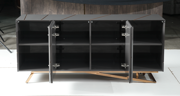 Katzu- Modern Grey and Rose Gold Buffet by VIG Furniture - View 2
