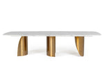 Reynold - Glam Faux Marble + Gold Stainless Steel Dining Table by VIG Furniture - View 5