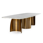 Reynold - Glam Faux Marble + Gold Stainless Steel Dining Table by VIG Furniture - View 3