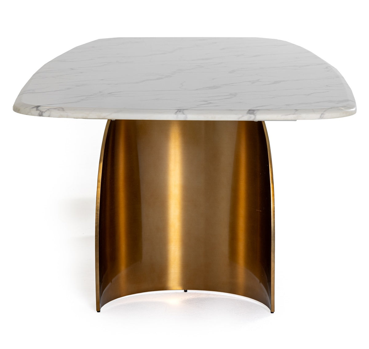 Reynold - Glam Faux Marble + Gold Stainless Steel Dining Table by VIG Furniture - View 6
