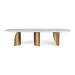 Reynold - Glam Faux Marble + Gold Stainless Steel Dining Table by VIG Furniture - View 1