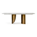 Reynold - Glam Faux Marble + Gold Stainless Steel 94-Inch Dining Table by VIG Furniture - View 1