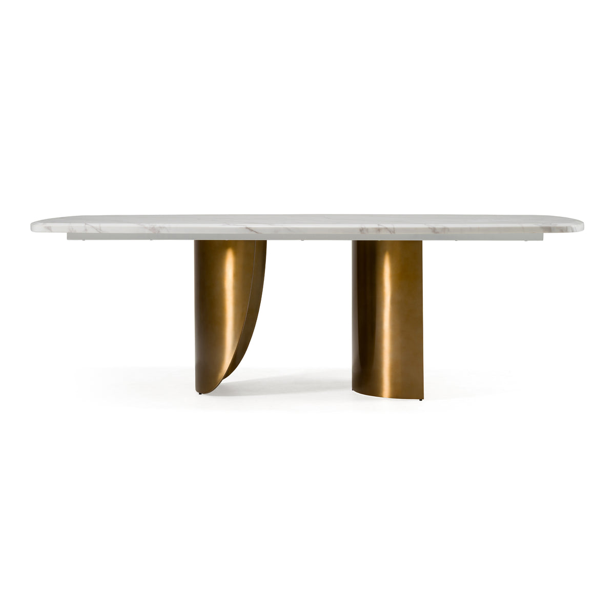 Reynold - Glam Faux Marble + Gold Stainless Steel 94-Inch Dining Table by VIG Furniture - View 1