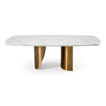 Reynold - Glam Faux Marble + Gold Stainless Steel 94-Inch Dining Table by VIG Furniture - View 2