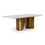 Reynold - Glam Faux Marble + Gold Stainless Steel 94-Inch Dining Table by VIG Furniture - View 3