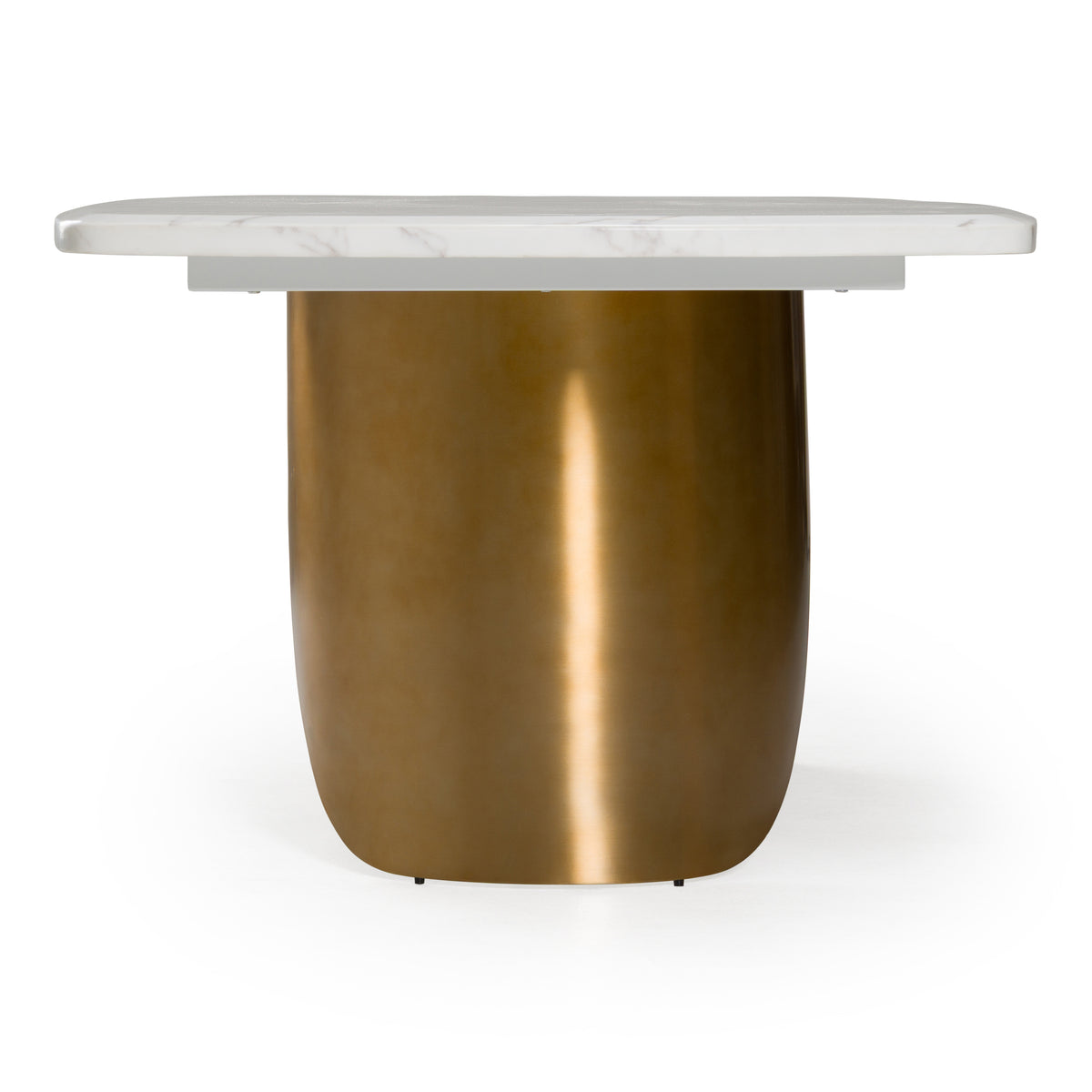 Reynold - Glam Faux Marble + Gold Stainless Steel 94-Inch Dining Table by VIG Furniture - View 4