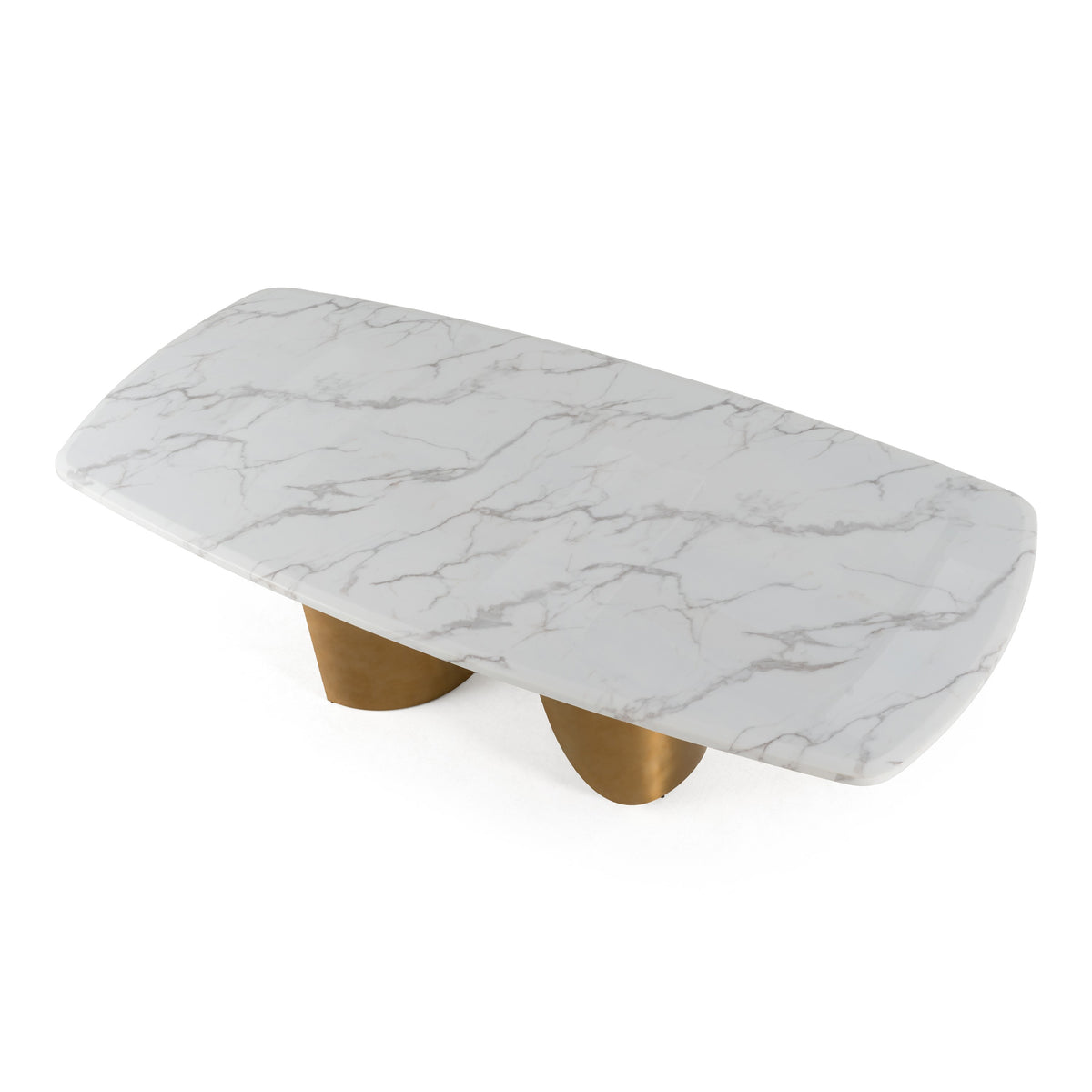 Reynold - Glam Faux Marble + Gold Stainless Steel 94-Inch Dining Table by VIG Furniture - View 7
