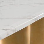 Reynold - Glam Faux Marble + Gold Stainless Steel 94-Inch Dining Table by VIG Furniture - View 5