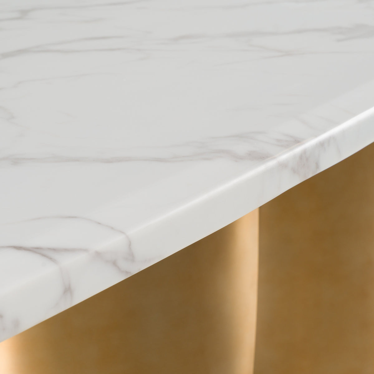 Reynold - Glam Faux Marble + Gold Stainless Steel 94-Inch Dining Table by VIG Furniture - View 5