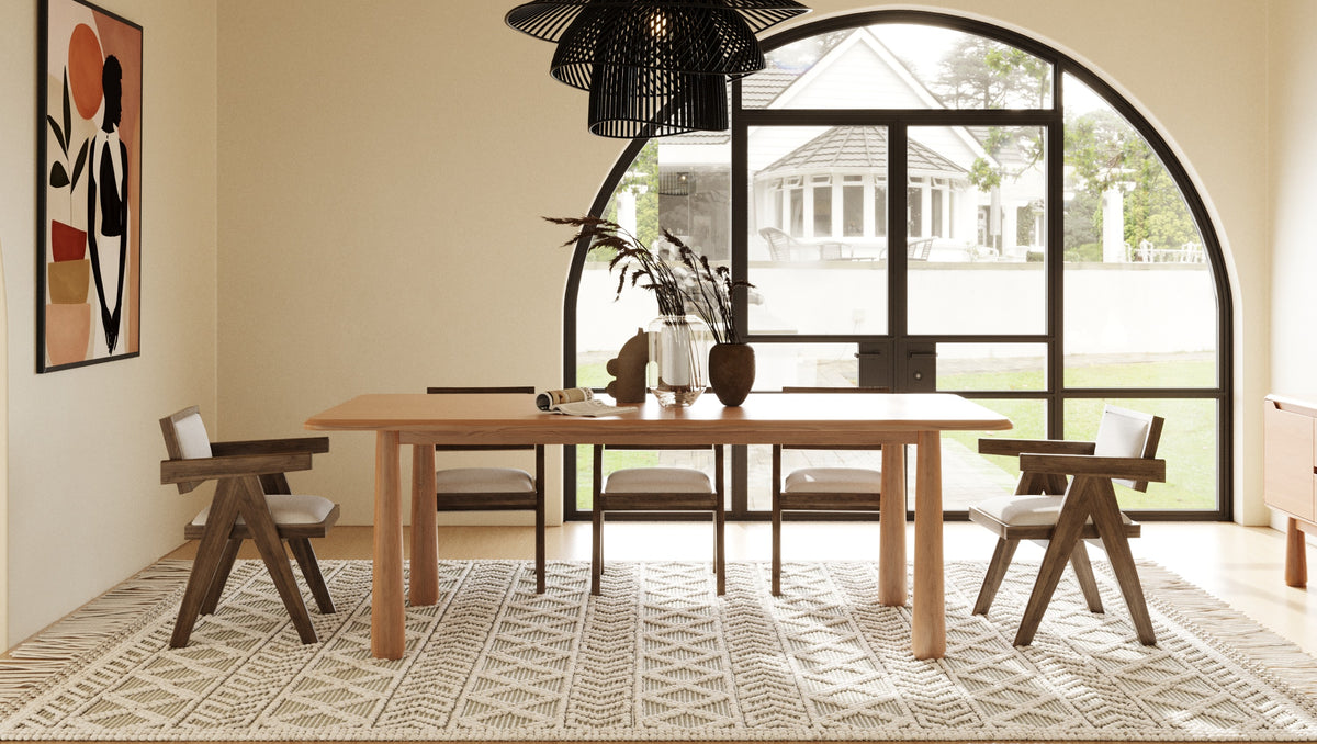 Rhea - Modern 87" Natural Acacia Rectangular Dining Table by VIG Furniture - View 3