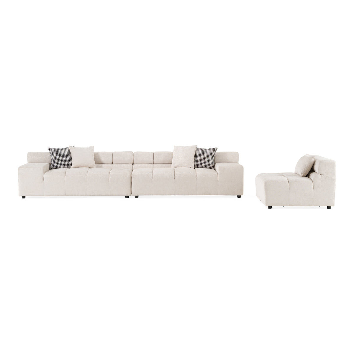 Rhonda - Modern Ivory Beige Fabric Modular Sectional Sofa by VIG Furniture - View 2