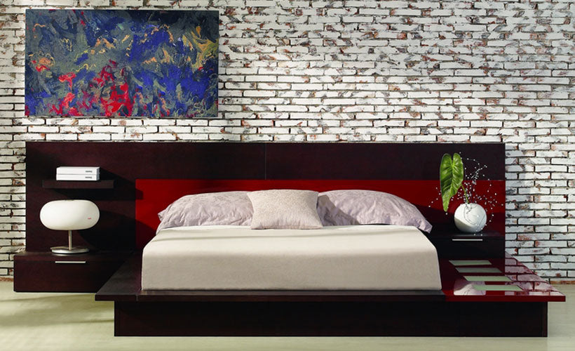 Eastern King Rimini Contemporary Walk-On Platform Bed with Nightstands by VIG Furniture - View 1