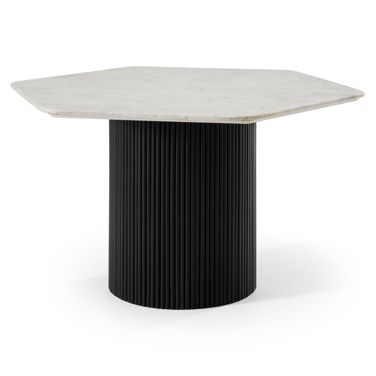 Rivas - Modern White Marble + Black Hex Dining Table by VIG Furniture - View 2
