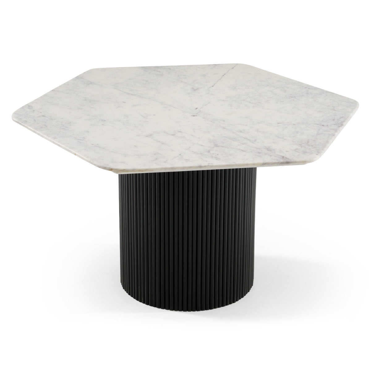 Rivas - Modern White Marble + Black Hex Dining Table by VIG Furniture - View 3