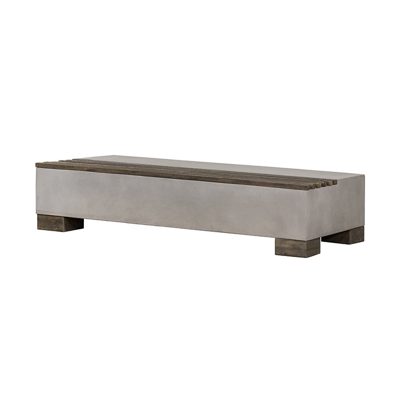 Delaware Modern Concrete & Acacia Rectangular Coffee Table by VIG Furniture - View 1