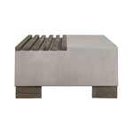 Delaware Modern Concrete & Acacia Rectangular Coffee Table by VIG Furniture - View 2