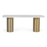 Rocky - Glam White Marble & Brush Gold Dining Table by VIG Furniture - View 1