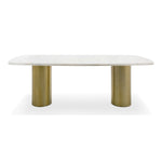 Rocky - Glam White Marble & Brush Gold Large Dining Table by VIG Furniture - View 1