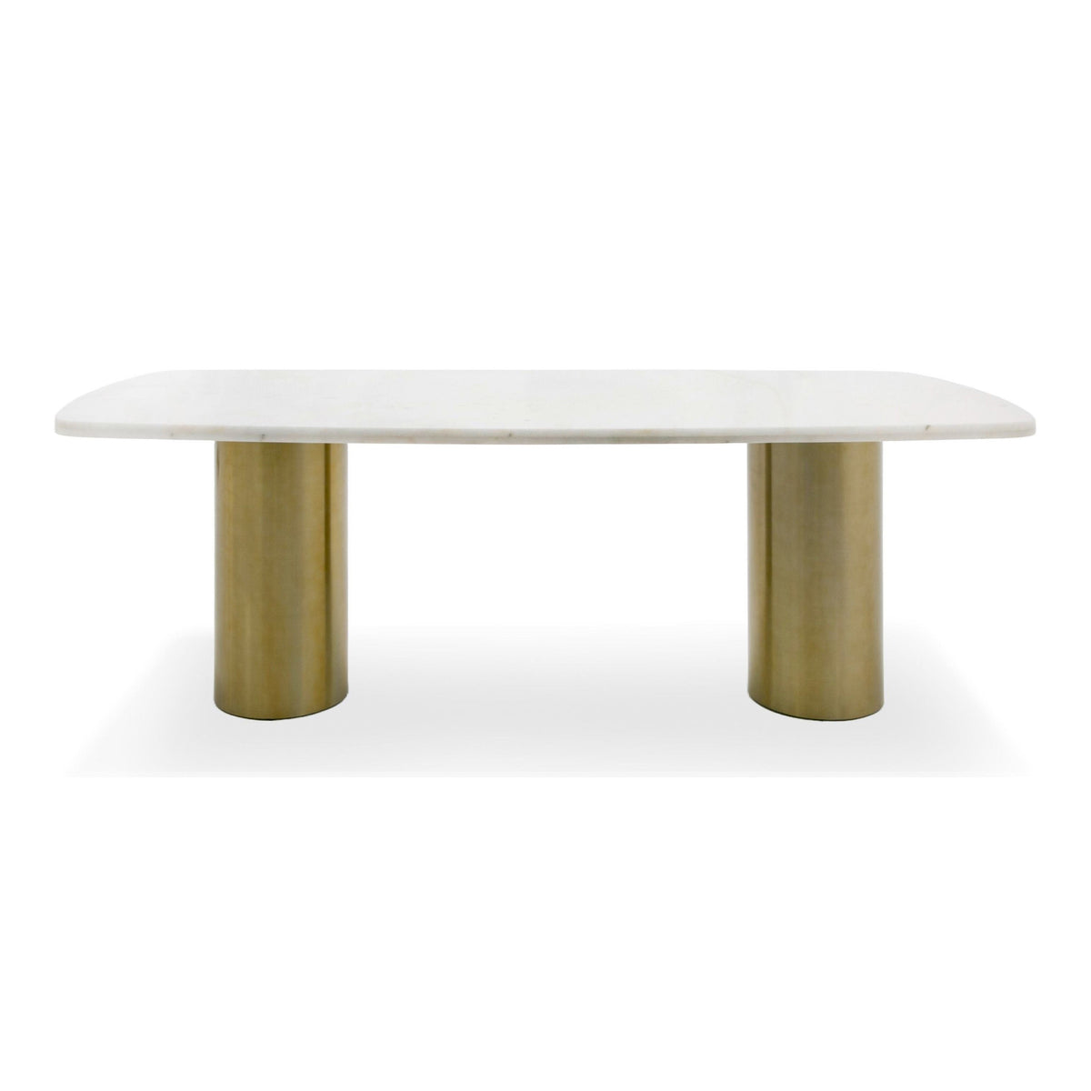 Rocky - Glam White Marble & Brush Gold Large Dining Table by VIG Furniture - View 1
