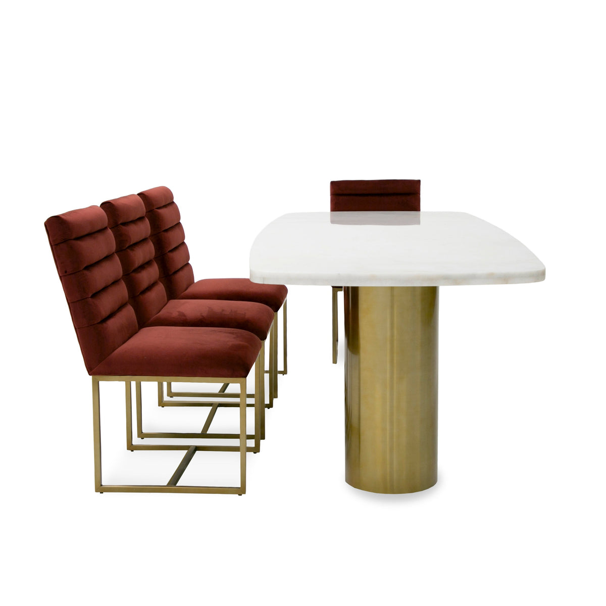 Rocky - Glam White Marble & Brush Gold Large Dining Table by VIG Furniture - View 7