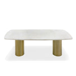 Rocky - Glam White Marble & Brush Gold Large Dining Table by VIG Furniture - View 8