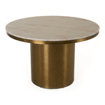 Rocky - Glam White Marble & Brush Gold Round Dining Table by VIG Furniture - View 1