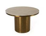 Rocky - Glam White Marble & Brush Gold Round Dining Table by VIG Furniture - View 2