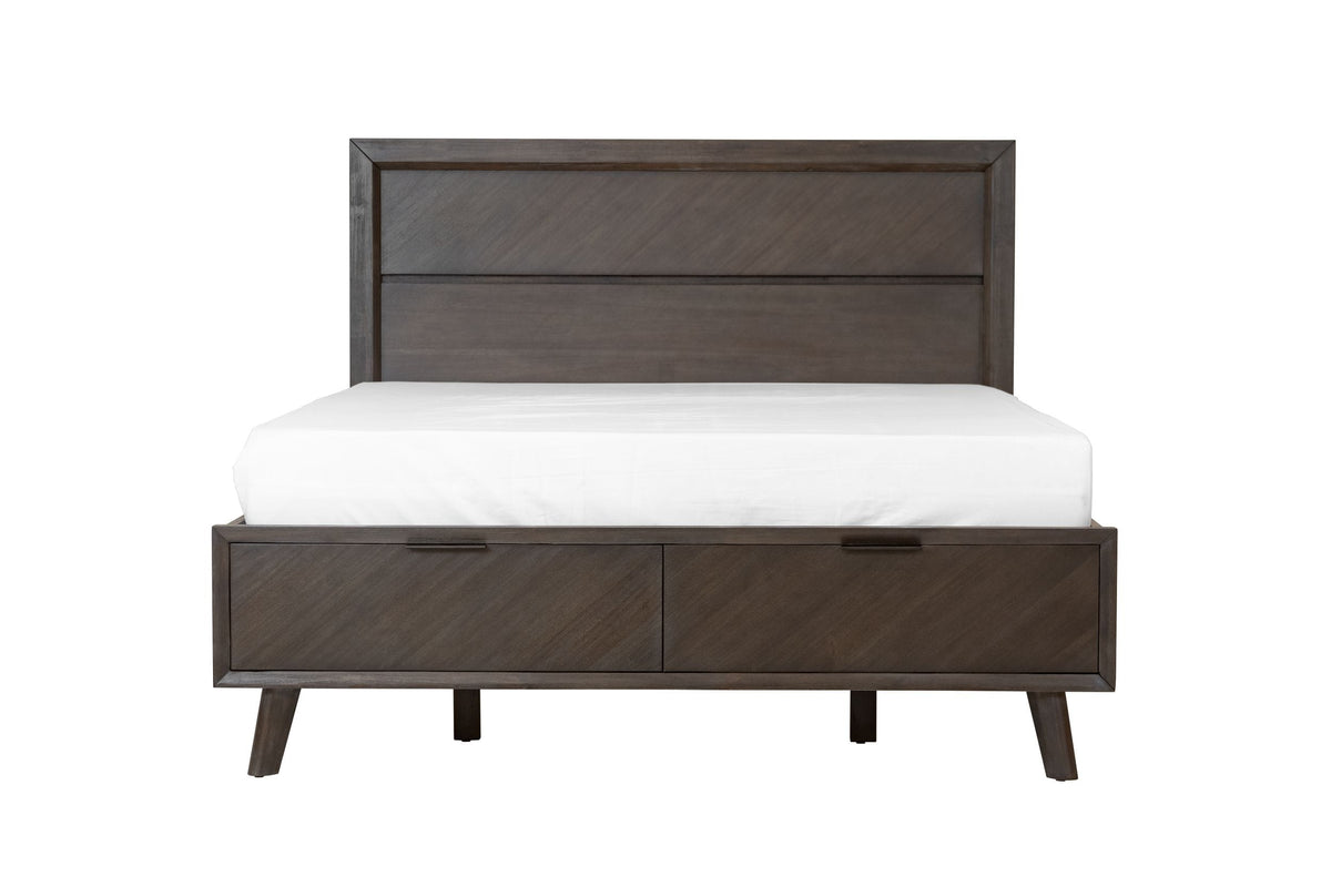 Roger - Queen Mid-century Acacia Bed by VIG Furniture - View 2