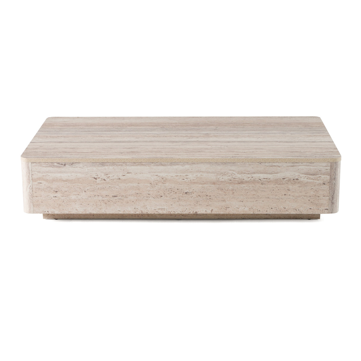 Roma - Modern Faux Travertine Rectangular Coffee Table by VIG Furniture - View 2