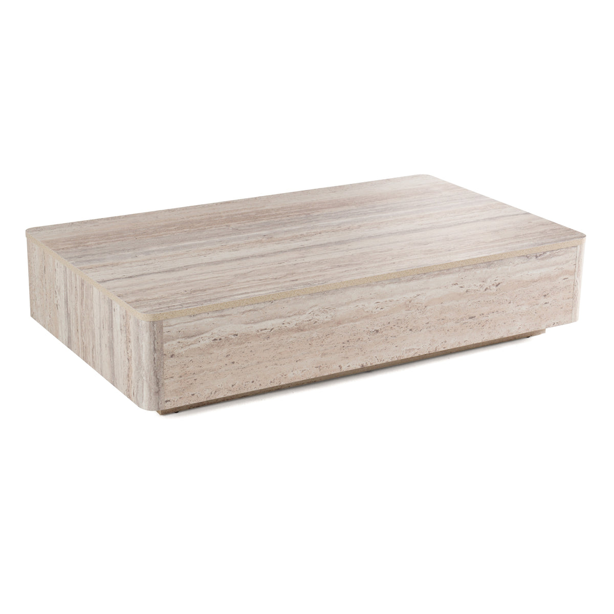 Roma - Modern Faux Travertine Rectangular Coffee Table by VIG Furniture - View 3