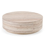 Roma - Modern Faux Travertine Round Coffee Table by VIG Furniture - View 2
