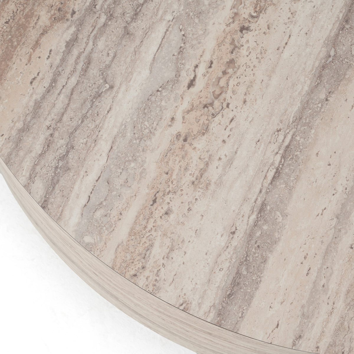 Roma - Modern Faux Travertine Round Coffee Table by VIG Furniture - View 5