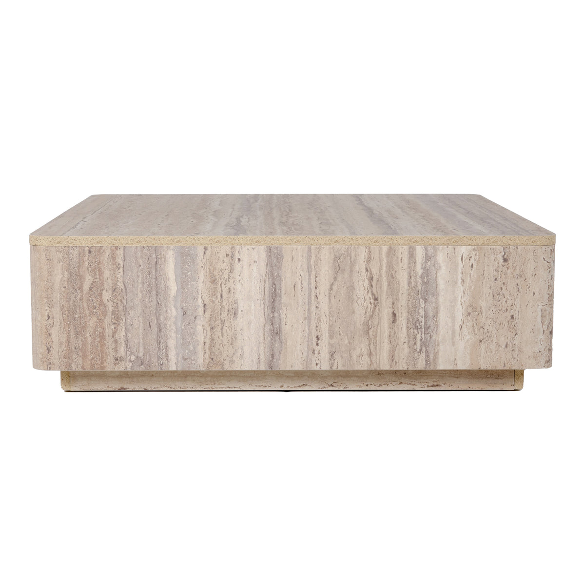 Roma - Modern Faux Travertine Square Coffee Table by VIG Furniture - View 1