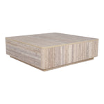 Roma - Modern Faux Travertine Square Coffee Table by VIG Furniture - View 2