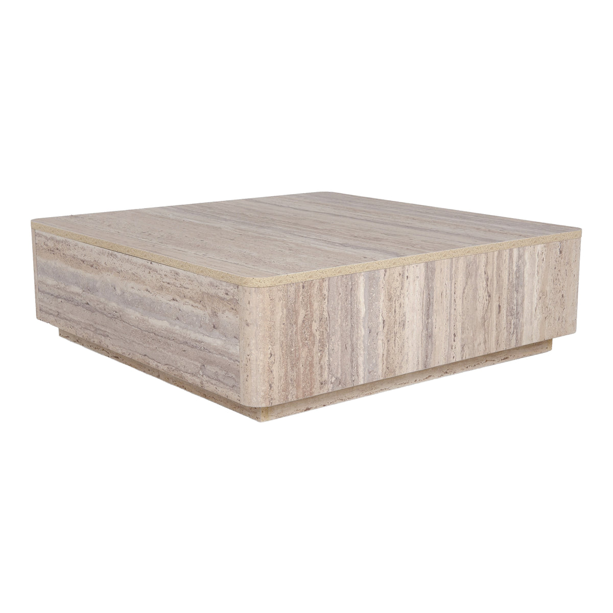 Roma - Modern Faux Travertine Square Coffee Table by VIG Furniture - View 2