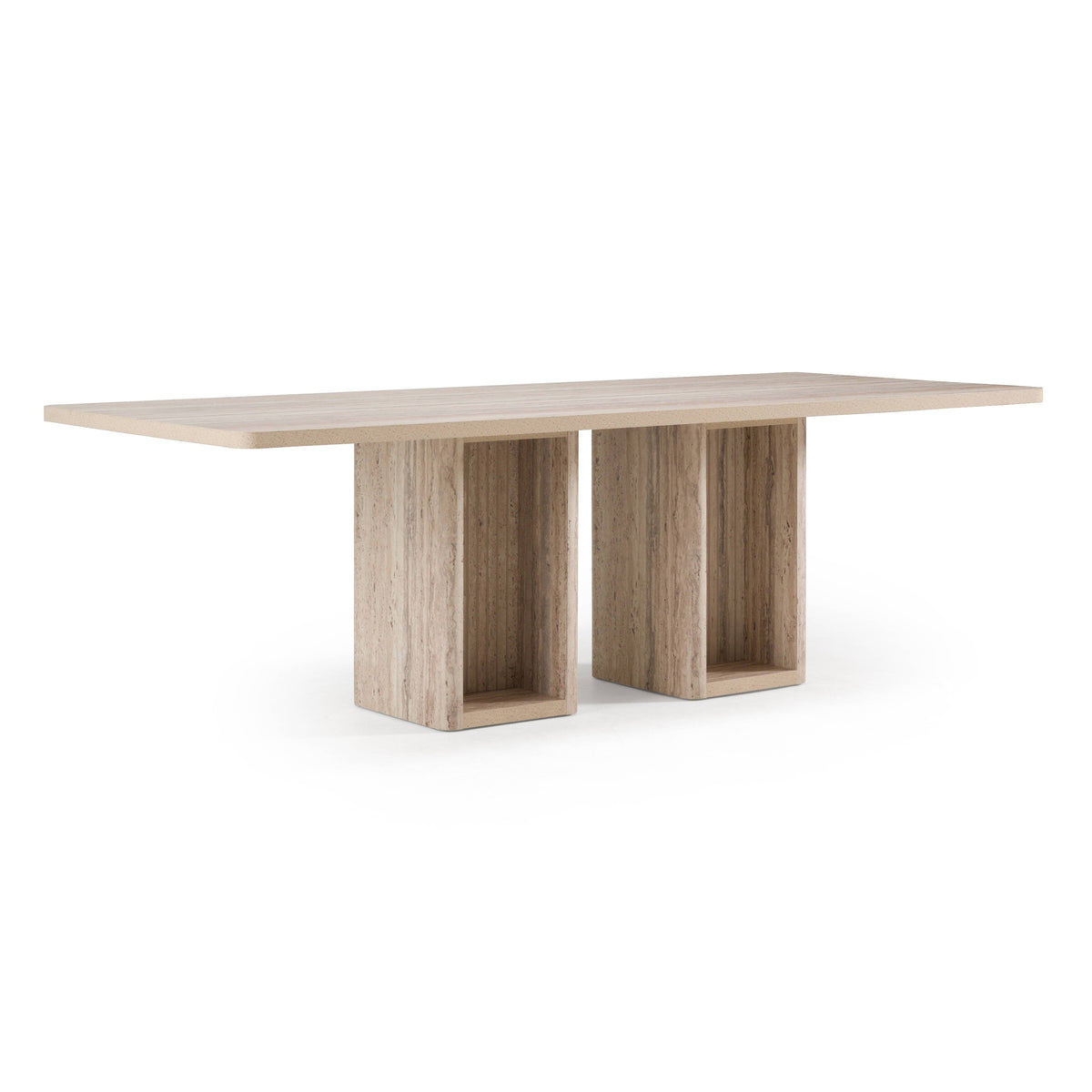 Roma - Modern Travertine Rectangular Dining Table by VIG Furniture - View 8
