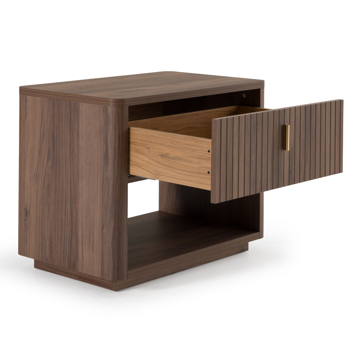 Roma - Modern Walnut + Gold Nightstand by VIG Furniture - View 5