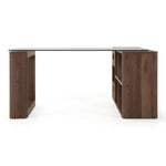 Roma - Modern Glass + Walnut Reversible Desk by VIG Furniture - View 1