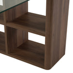 Roma - Modern Glass + Walnut Reversible Desk by VIG Furniture - View 5