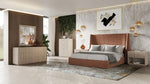 Roma - Modern Burnt Orange Microfiber Upholstered Bed by VIG Furniture - View 3
